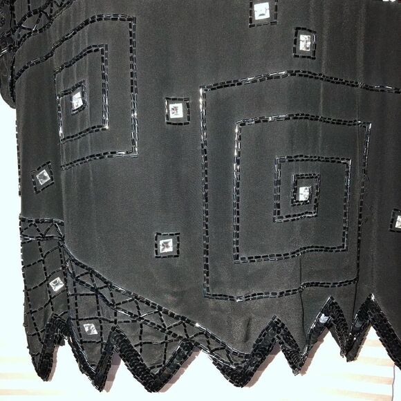 Argenti Beaded Formal Blouse 100% Pure Silk - Picture 3 of 5
